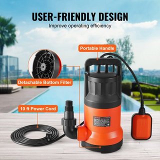 Bomba de Agua Sumergible Bomba de Sump 700W 4148 GPH/15,700 LPH 33 ft/10 m de Altura