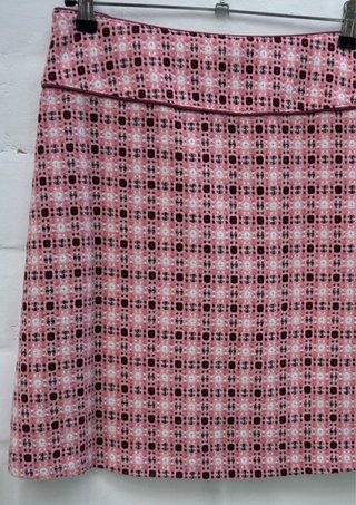 Falda tweed rosa y granate