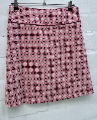 Falda tweed rosa y granate