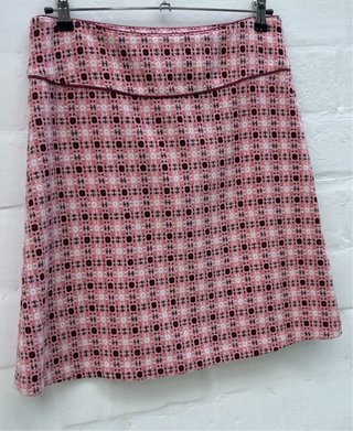 Falda tweed rosa y granate