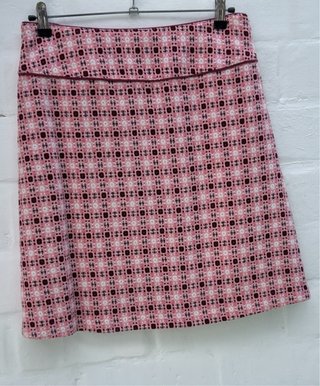 Falda tweed rosa y granate