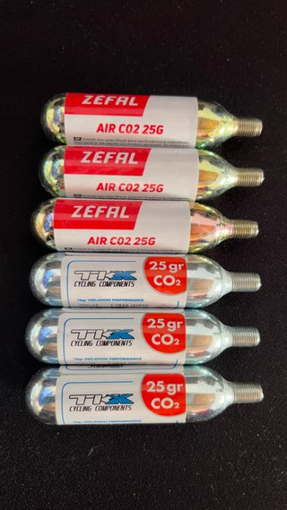 6 Cartuchos CO2 25g Zefal y TKX