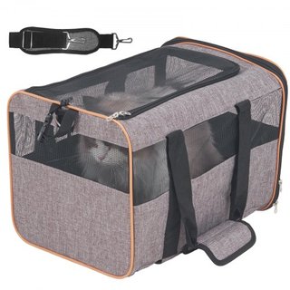 Transportín para Gatos con Ruedas, Transportín para Mascotas Aprobado por Aerolíneas con Mango Telescópico y Correa de Hombro, Transportín para Perros con Ruedas para Mascotas de hasta 22 lbs, con...