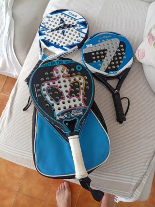 Lote 3 palas pádel + paletero
