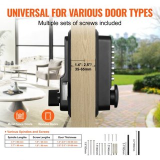 Cerradura de Puerta de Entrada Mecánica Sin Llave, Teclado de 14 Dígitos, Juego de Cerraduras para Puerta de Entrada Exterior con Pestillo Montado en Superficie, Aleación de Zinc Impermeable, Tecl...