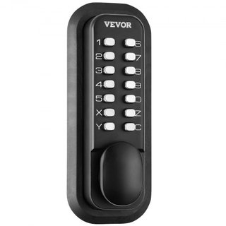 Cerradura de Puerta de Entrada Mecánica Sin Llave, Teclado de 14 Dígitos, Juego de Cerraduras para Puerta de Entrada Exterior con Pestillo Montado en Superficie, Aleación de Zinc Impermeable, Tecl...