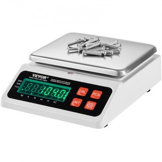 Báscula de Conteo Industrial, 10 kg x 0.1 g, Báscula Digital para Piezas y Monedas, Unidades g/kg/lb/oz/ct, Báscula Electrónica de Gramos para Inventario, Báscula de Conteo de Cocina y Joyería con...