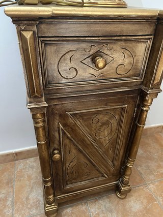 Recibidor consola madera y dorado