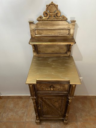 Recibidor consola madera y dorado
