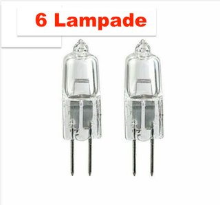 6 Lampade Alogene G4 20W 12V Luce Calda