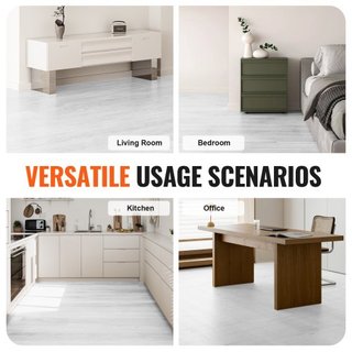 Azulejos de Vinilo Autoadhesivos 390 x 23.6 pulgadas, 1.5mm de Grosor, Peel & Stick, Diseño de Madera Gris Claro para Suelos de Cocina, Comedor, Dormitorios y Baños, Fácil para Decoración del Hogar