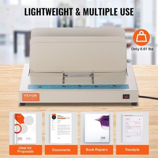 Macchina di Rilegatura Termica, Macchina per Rilegare Libri con Capacità per 500 Fogli, Rilegatore Termico da 50 mm di Spessore per Documenti A3 (Larghezza Corta)/A4/A5, con Rilevamento...