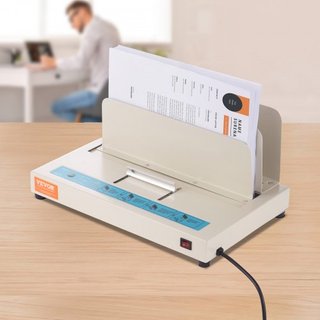 Macchina di Rilegatura Termica, Macchina per Rilegare Libri con Capacità per 500 Fogli, Rilegatore Termico da 50 mm di Spessore per Documenti A3 (Larghezza Corta)/A4/A5, con Rilevamento...
