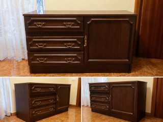 Mueble de madera marrón con cajones