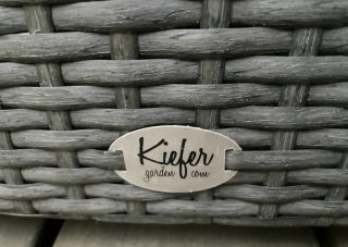 Conjunto Sofá Exterior Ratán Gris y Negro