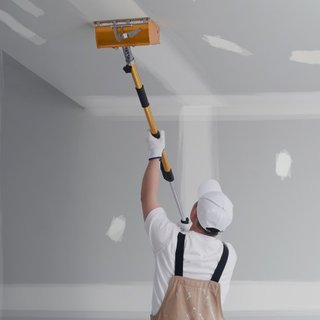 Mango Plano para Paneles de Yeso, 101.6-1950.7 cm, Mango de Extensión de Aluminio Anodizado para Acabado Plano, Ajustable en Longitud de 5 Secciones, Agarre Antideslizante y Pintura de 360° para P...