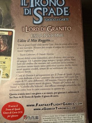 Il Trono di Spade LCG: I Lord di Granito