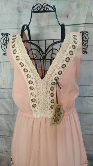 Vestido Boho Chic Rosa Talla Única
