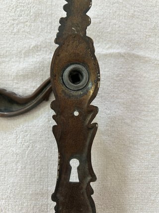 Maniglia vintage ottone decorata