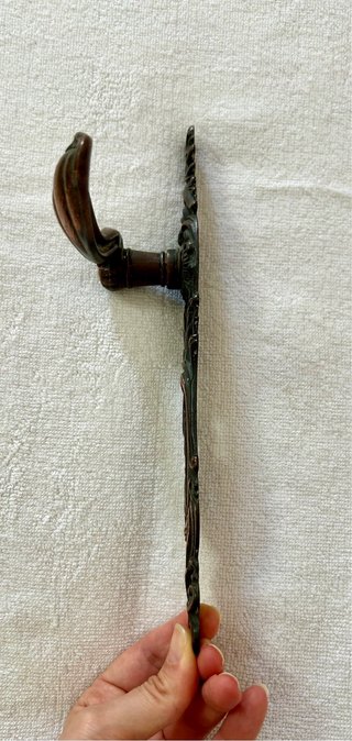 Maniglia vintage ottone decorata