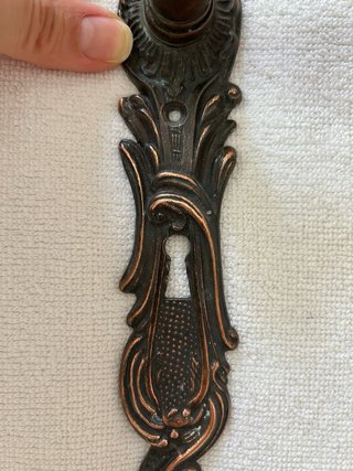 Maniglia vintage ottone decorata