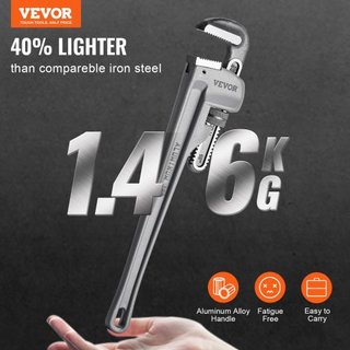 Juego de Llaves de Tubo de 3 Piezas, 10" 14" 18" Llave de Tubo Recta de Aluminio, Llave de Plomería Ajustable, con Mandíbula de Alta Resistencia y Mango Ergonómico, Diseño Colgable, para Tuberías ...