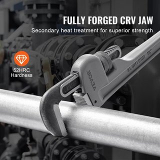 Juego de Llaves de Tubo de 3 Piezas, 10" 14" 18" Llave de Tubo Recta de Aluminio, Llave de Plomería Ajustable, con Mandíbula de Alta Resistencia y Mango Ergonómico, Diseño Colgable, para Tuberías ...