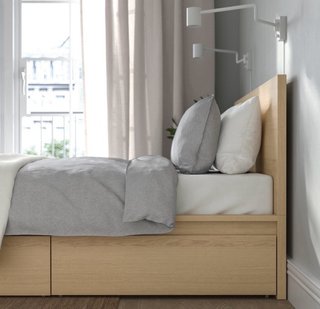 Cama Malm Ikea Madera Color Roble