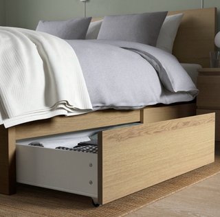 Cama Malm Ikea Madera Color Roble