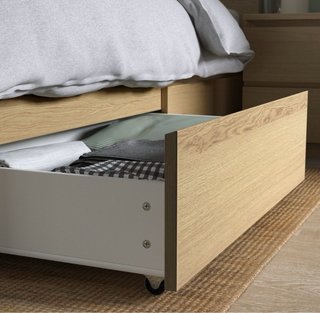 Cama Malm Ikea Madera Color Roble