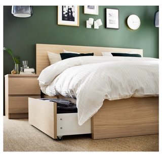 Cama Malm Ikea Madera Color Roble