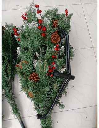 himaly Árbol de Navidad Pino Artificial 180cm - 720 Puntas - PVC Nieve Blanca Natural - Conos de Pino Real - Frutos Rojos - Soporte d