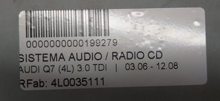 SISTEMA AUDIO / RADIO CD AUDI Q7 (4L) 3.0 TDI