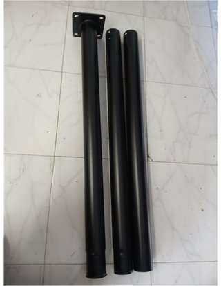 Jandei - Poste para Farola de 3 Metros en Tramos de 1 m – Acero Galvanizado Negro con Base de Anclaje - Resistente a la Intemperi