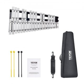 Kit de Campanas Glockenspiel de 32 Notas, Instrumento de Percusión con Maquetas, Palos de Tambor y Bolsa de Transporte, Conjunto Profesional de Instrumentos de Percusión Glockenspiel para Adultos ...