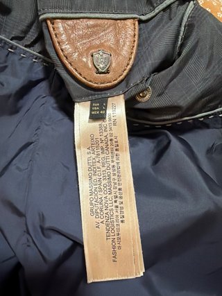 Cazadora Cuero Massimo Dutti Marrón