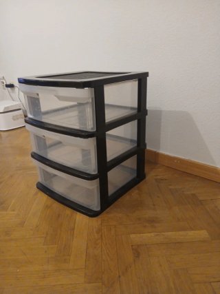 Cajonera de plástico negra 3 cajones