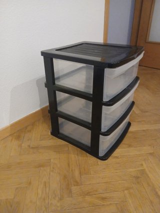 Cajonera de plástico negra 3 cajones
