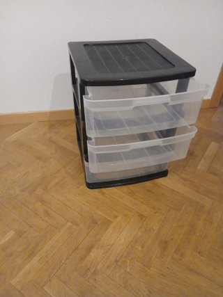 Cajonera de plástico negra 3 cajones
