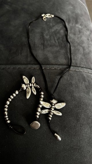 Pulsera y collar Uno de 50 Libélula Plata