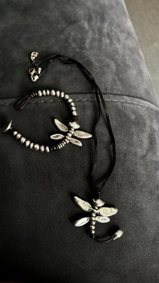 Pulsera y collar Uno de 50 Libélula Plata