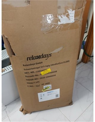 Relaxdays Estantería Carga Pesada 180x60x45 cm - 500 kg - Acero Galvanizado - Repisa Sótano - Montaje Encajado - Plateado