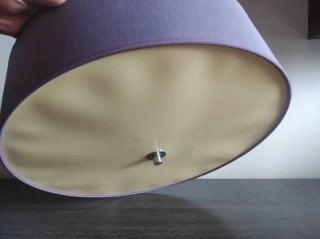Plafón tela morada y beige