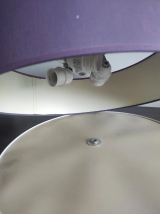 Plafón tela morada y beige