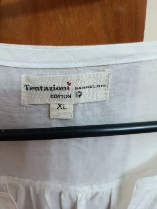 Blusa Tentazioni Algodón Blanca Talla XL