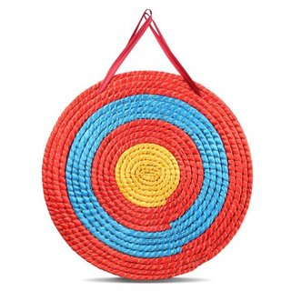 Bersaglio per Tiro con l'Arco, Bersaglio per Frecce da 51 cm e 5 Strati, Bersaglio Rotondo in Paglia Tradizionale per Tiro con l'Arco, Bersaglio per Frecce Fatto a Mano, Bersaglio di Corda Colorato