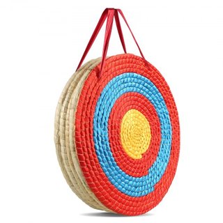 Bersaglio per Tiro con l'Arco, Bersaglio per Frecce da 51 cm e 5 Strati, Bersaglio Rotondo in Paglia Tradizionale per Tiro con l'Arco, Bersaglio per Frecce Fatto a Mano, Bersaglio di Corda Colorato