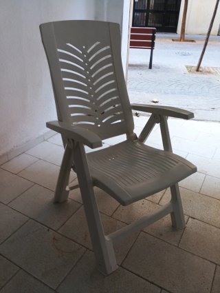 Silla de jardín plegable con cojín