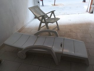 Silla de jardín plegable con cojín