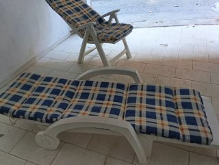 Silla de jardín plegable con cojín